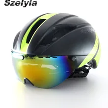 Szelyia Велоспорт MTB горный велосипед шлем козырек Casco capacete да bicicleta Велосипедные шлемы солнцезащитные очки Велоспорт шлем линзы