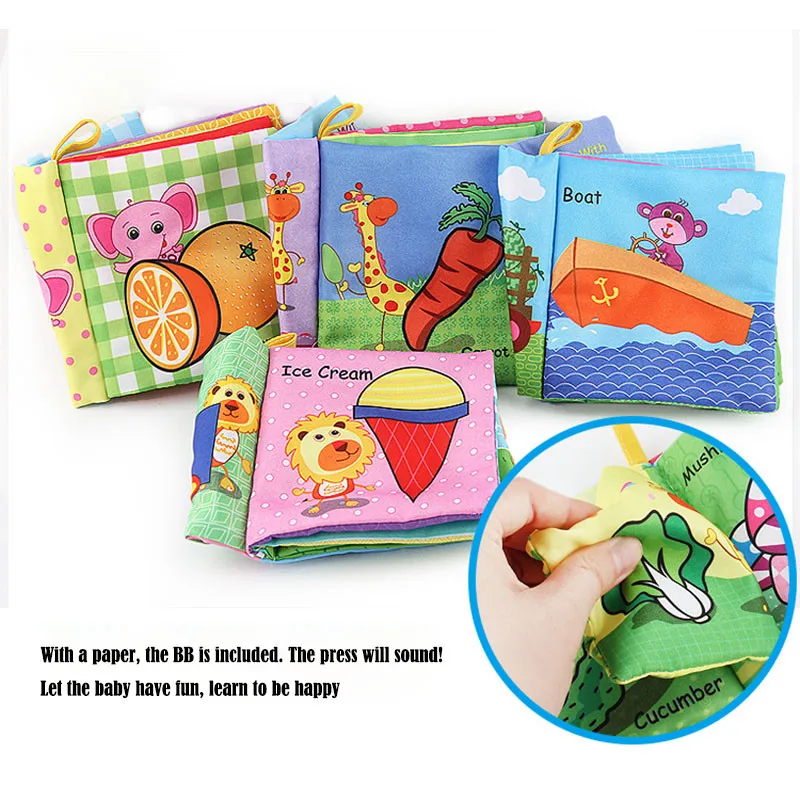 2019 милые фрукты Стиль Детские игрушки Детские для раннего обучения детей мягкой тканью книги Обучение Образование разворачивание