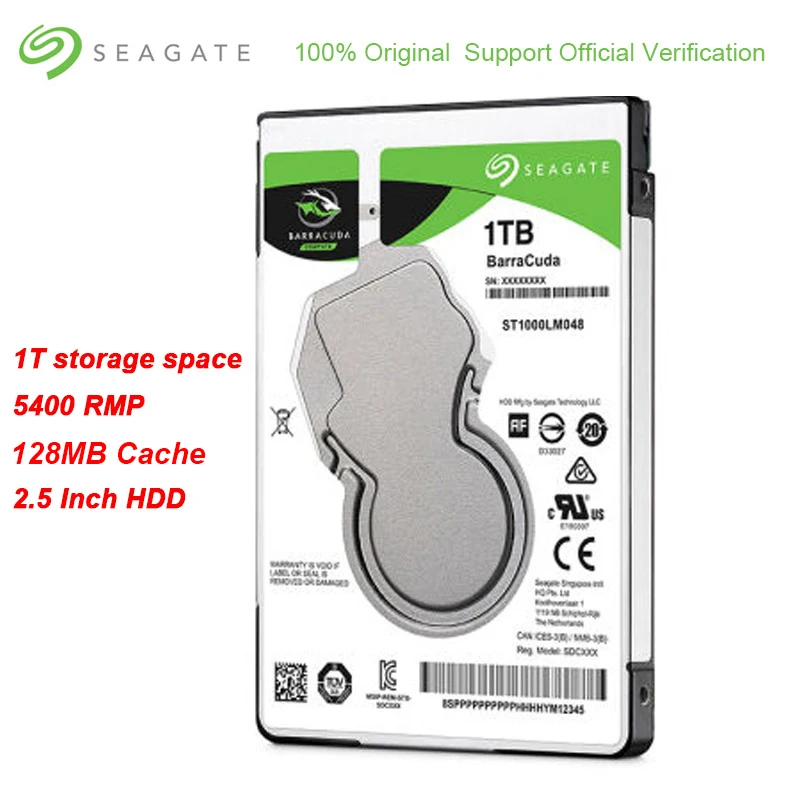  Seagate 1TB baracuda SATA Interface 6 Gb/s 128MB Cache 25-Inch 7mm 5400rmp AgileArray disco duro in