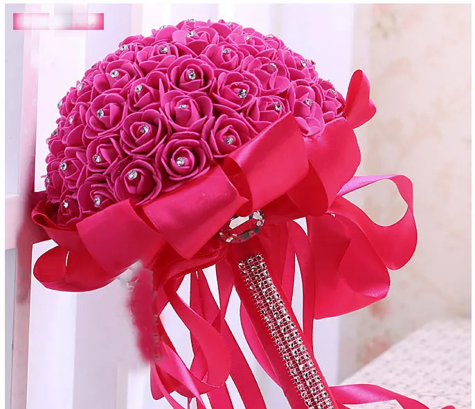 Свадебный букет потрясающий Хрустальный Искусственный Свадебный букет s Свадебные аксессуары цветы розы De Mariage свадебный букет - Цвет: like photo