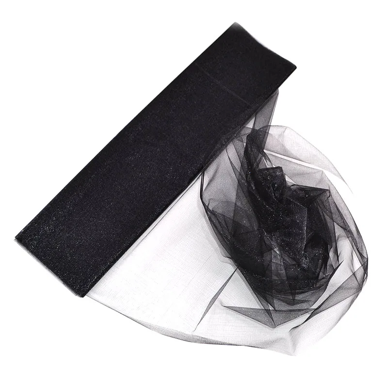 48 см x 10 м Mariage пряжа Тюль рулон прозрачной органзы ткань день рождения, мероприятие, вечеринка принадлежности для украшения свадьбы - Цвет: Black