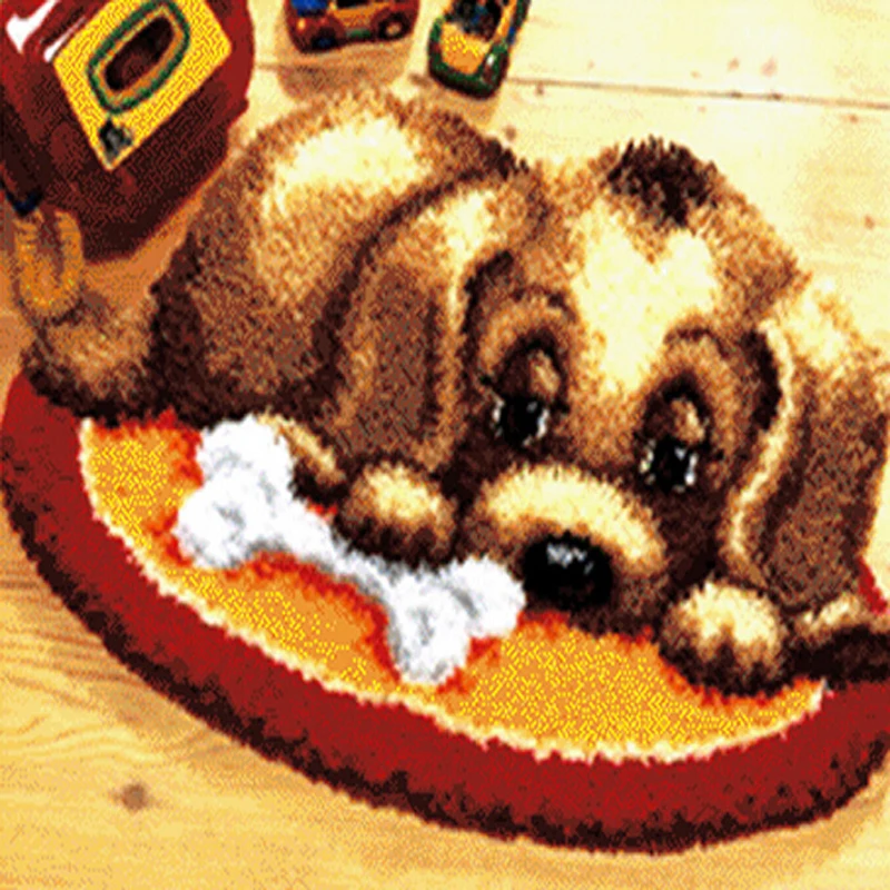 

DIY Kits Unfinshed 3D double-dip cloth embroidered carpet / 3D embroidery Carpet Dog/ carpet cross stitch