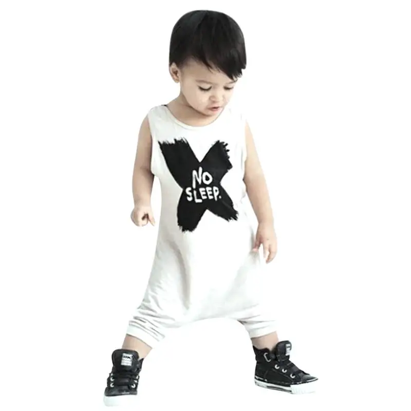 Otoño fresco recién nacido bebé niño Romper Jumpsuit sin mangas carta de impresión traje Bebé ropa traje niño ropa bebe Otoño fresco recién nacido bebé niño Romper Jumpsuit sin mangas carta de impresión traje Bebé ropa traje niño ropa bebe