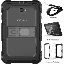 Детский безопасный всего тела ударопрочный тяжелый бронированный жесткий чехол Смартфон чехол для Samsung Galaxy Tab A 10,1 T580 T585 SM-T580 крышка+ подставка для ручек