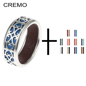 

Cremo Simple Style Heart To Heart Ring For Woman Interchangeable Leather Band Changing Bague Argent Fashion Jewelry