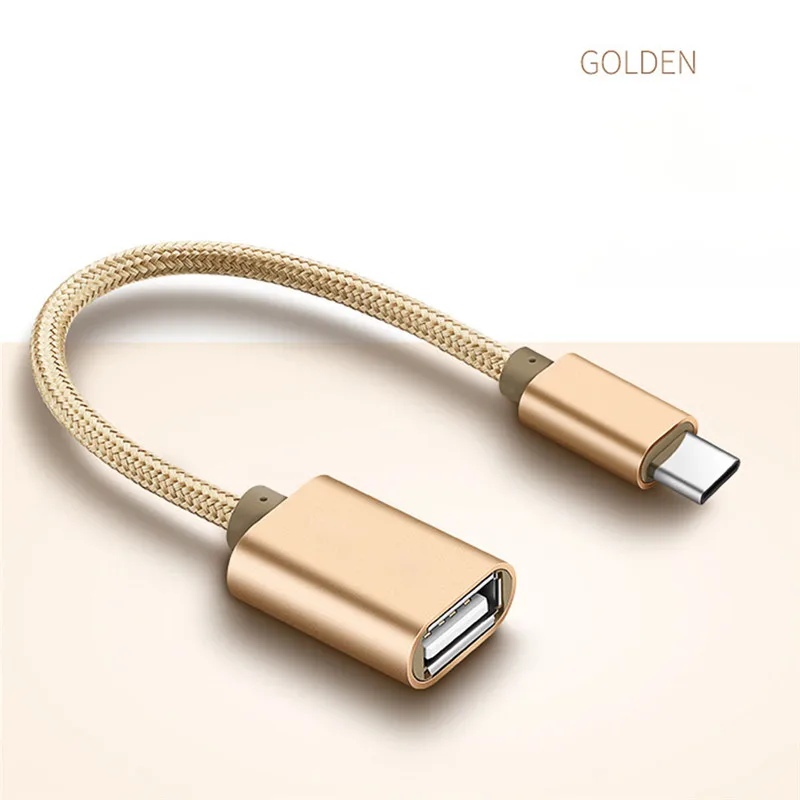 Gold USB C адаптер OTG кабель type C к USB 2,0 OTG type-C адаптер для samsung HUAWEI Xiaomi MacBook USBC OTG - Цвет: Gold