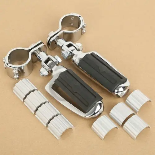 

Chrome Footrest Footpegs Foot Pegs W/ Clamps