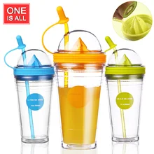 Fruta Infusión Infusión de Agua Deportes Botella de Jugo de Limón Botella De Agua de Paja Niño Vaso Botellas Coffee Milk Tea Agua