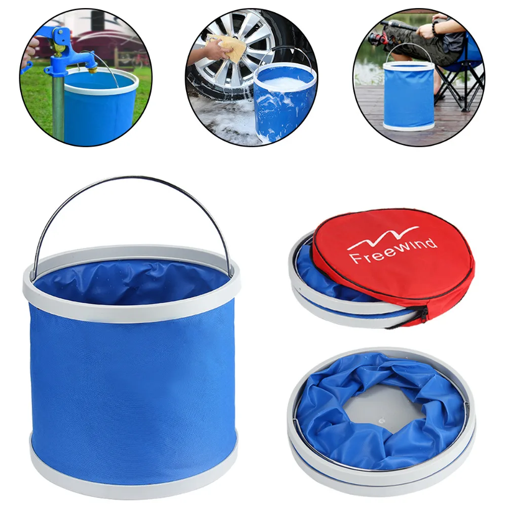 9L Multi Function Camping Folding Buckets Washing Basin for Beach