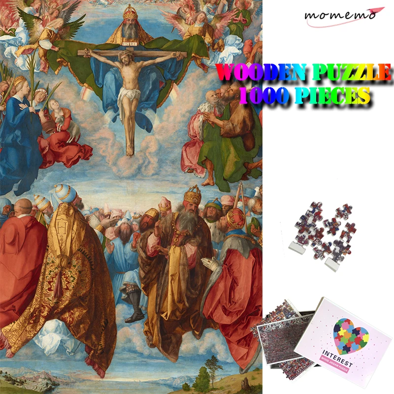

MOMEMO Adoration of The Trinity Jigsaw Puzzle Wooden 1000 Pieces Landauer Altar Famous Murals Pattern Puzzles Adults Kids Puzzle