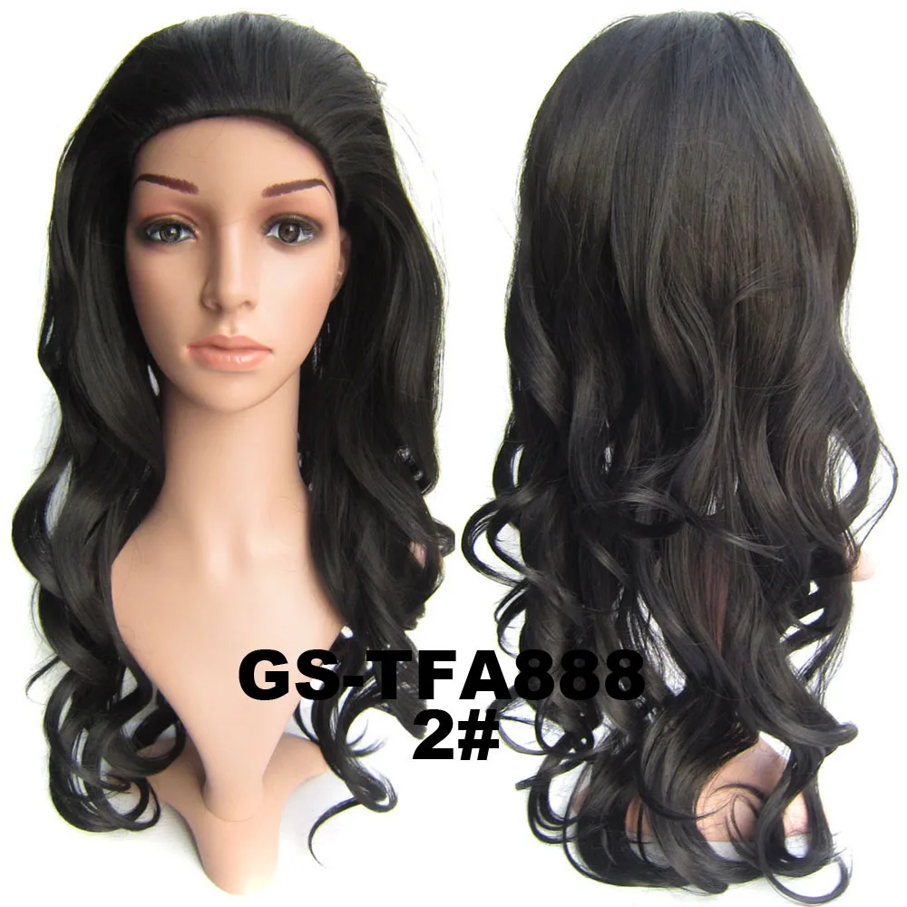 3/4 artificial synthetic wig half wigs scroll long wig long curly hair