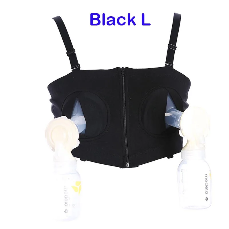 Подлинный двусторонний бюстгальтер для грудного вскармливания без рук, можно регулировать размер бюстгальтера для кормления, Бюстгальтер для кормления - Цвет: Black L