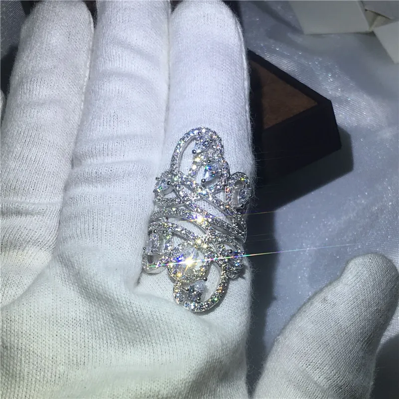 Choucong роскошные дизайнерские женские модные украшения 10ct 5A Циркон Cz 925 пробы серебро обручальное кольцо