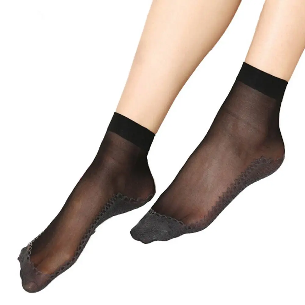 Fashion Lady Summer Sexy Ultra thin Elastic Silky Short Silk Socks