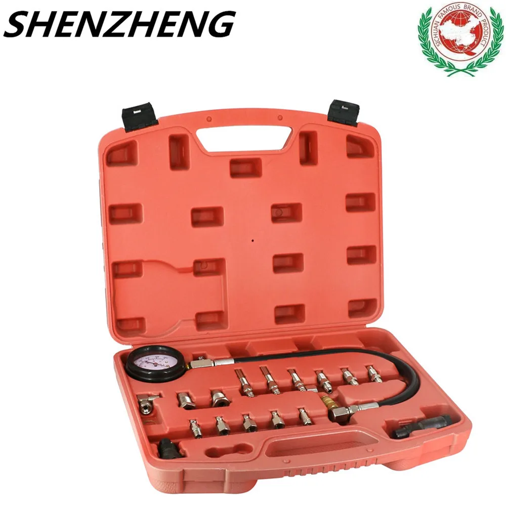 

Diesel Engine Compression Cylinder Pressure Tester Gauge Kit 0-1000psi Tester Leakage Diagnostic compressometer Automotive Tools