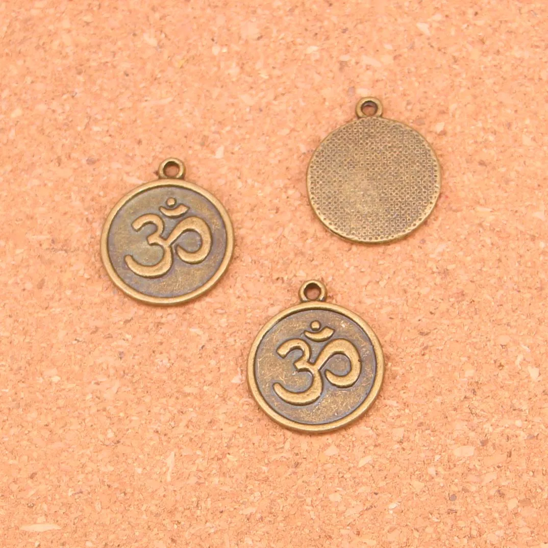 12PCS Antique Bronze Trendy Jewelry Yoga OM Charms Pendant Finding Fine