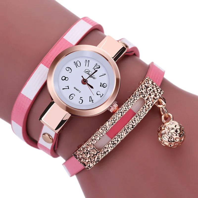 Женские часы Новые Роскошные повседневные аналог, кварцевый сплав часы из искусственной кожи браслет часы подарок Relogio Feminino reloj mujer - Цвет: Pink