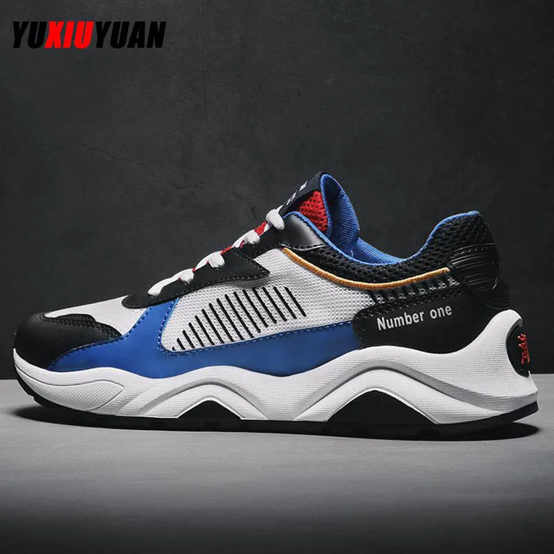 

2019 Fashion Leisure Mesh Breathable Ultralight Sport Running Shoes Men Popular Lace-Up Wear Resistant Outdoor Sneakers
