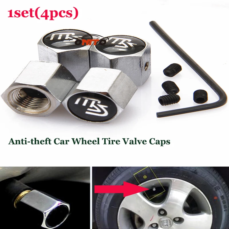 

Auto accessories 1SET For MS CX 5 7 9 RX MPV MX wheel tire valve cover logo Anti-theft Metal car wheel valve stem caps