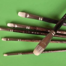 6 шт./компл. qishuixuan хорьковый барсук волосы кисть для масляной краски филберт голова мягкая всего акриловые краски кисти для рисования для художника лучший подарок