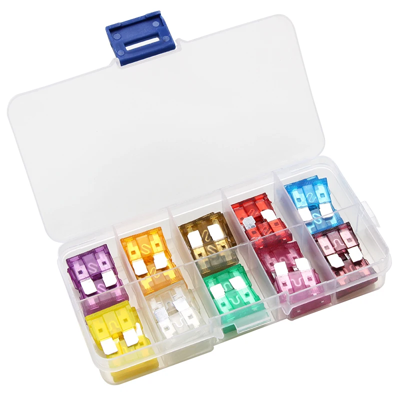 

50Pcs/Set Car Auto Assorted Mini Standard Blade Fuse Set 3A 5A 7.5A 10A 15A 20A 25A 30A 35A 40A For Car Motorcycle