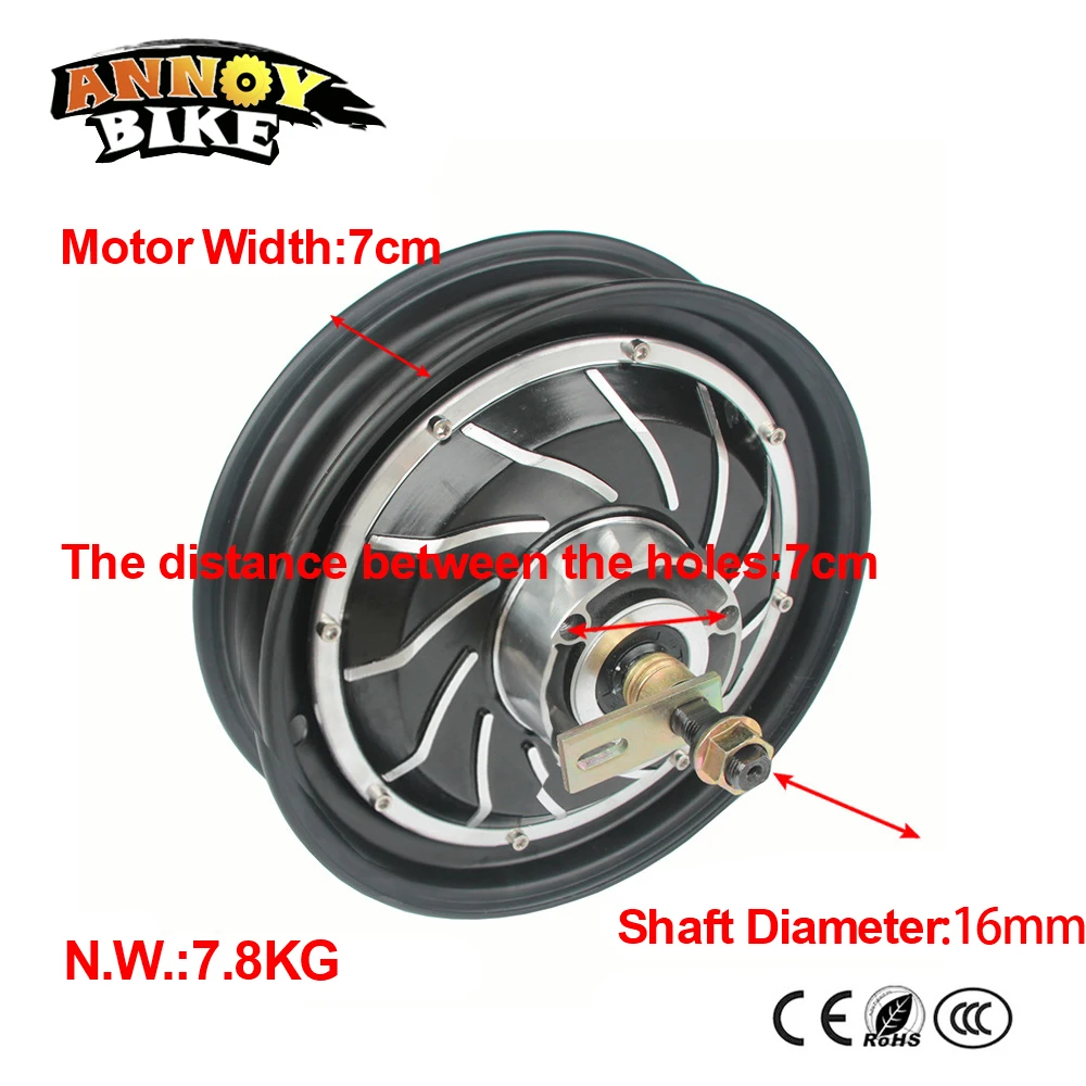 Cheap 10 Inch 60V 72V 96V 1500W Wheel Motors electric bicicleta For Electric Motocycle Electric Bike adult electric car Vehicle 1