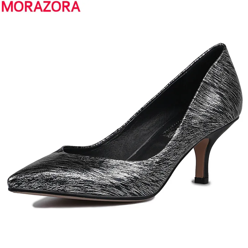 

2017 summer high quality genuine leather women pumps stiletto high heels pointed toe fashion party shoes woman