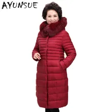 Манто Femme Hiver белое пуховое пальто размера плюс XXXXXL тонкое теплое зимнее женское зимнее пальто воротник из лисьего меха XC026