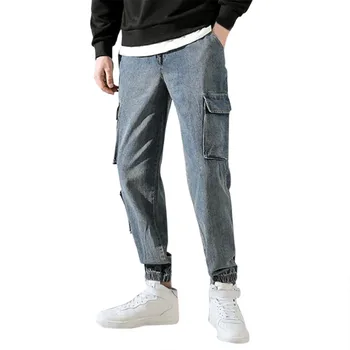 

New Brand Men's Casual Fashion Print Color Outdoors Sports Overalls Long Pants With Pockets Casual Novelty High Quality