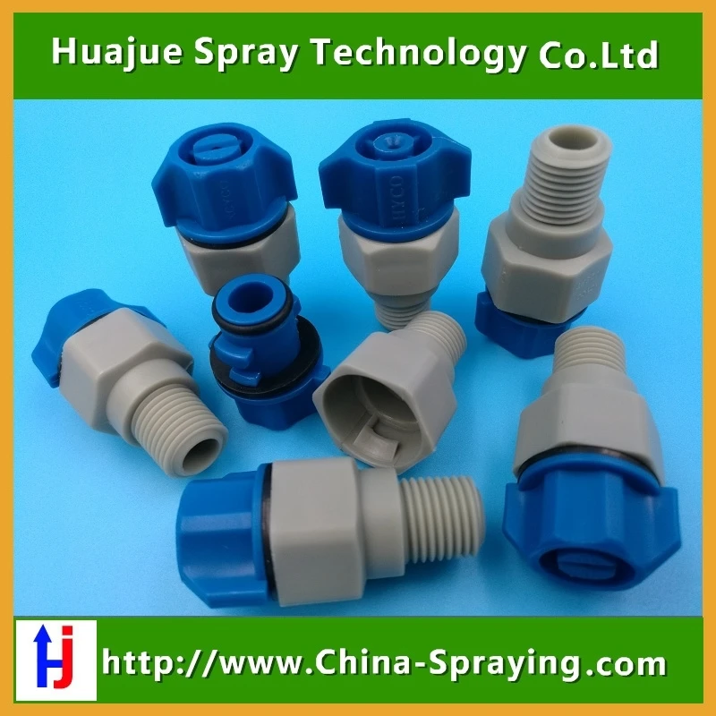 Plastic quick dismantle Flat fan spray nozzle / hollow full cone water