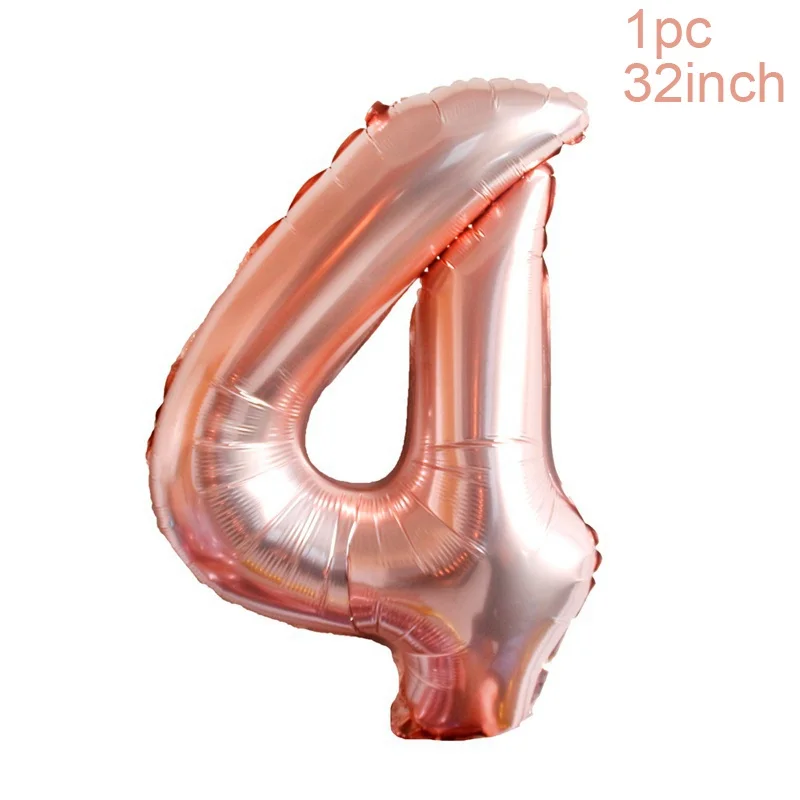 QIFU с днем рождения шар цвета розового золота набор ребенка душ конфетти шар, воздушный надувной номер шар цифры вечерние украшения - Цвет: 4