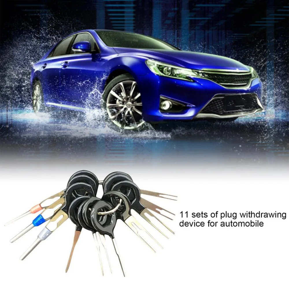 11pcs/set High Quality Car Plug Terminal Extraction Pick Back Needle Wire Harness Connector Crimp Pin Automobiles Repair Tool