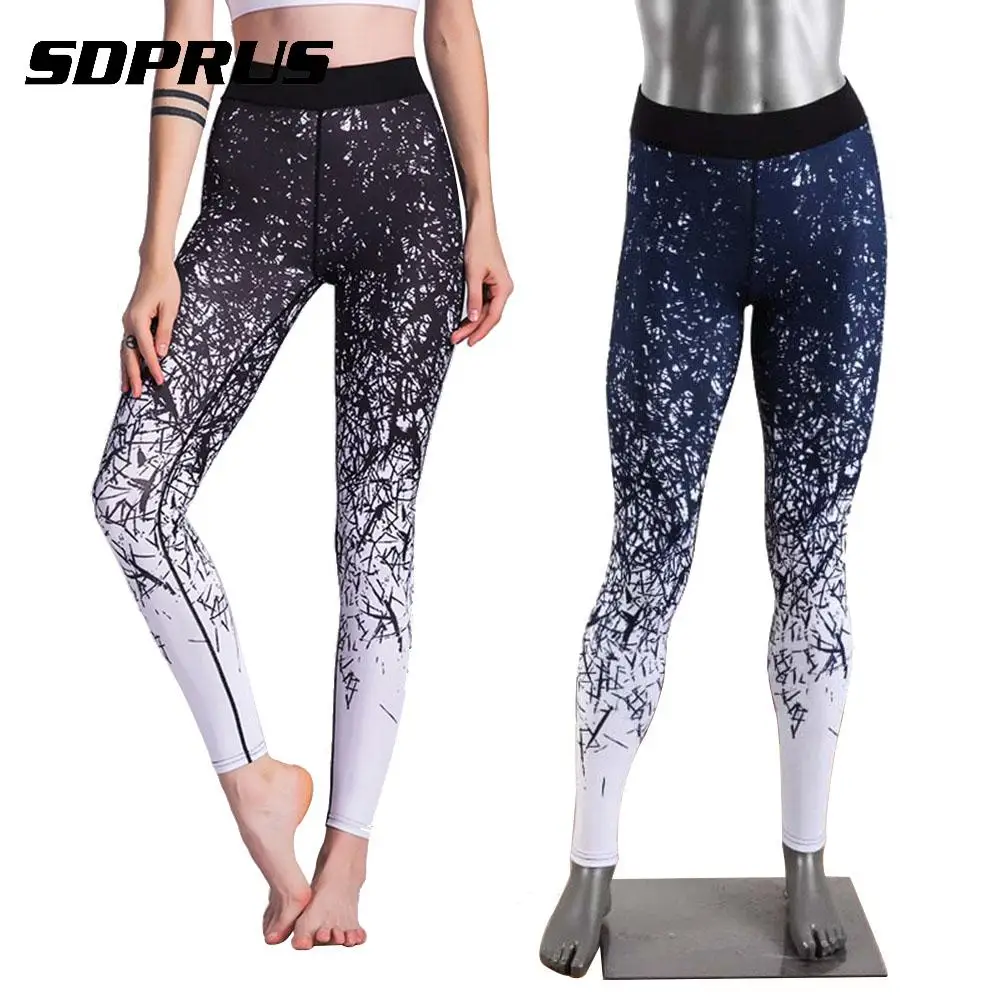 3D Print Gym Fitness Leggings fitness Pants Sportswear Running Trousers For Women Elastic Slim Pants High Waist Leggings