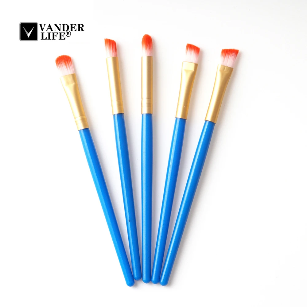 5 Pcs Eye Makeup Brushes Set Kits Cosmetic Make Up Tool Eyeshadow Foundation Blending Face Brush pincel maquiagem (9)