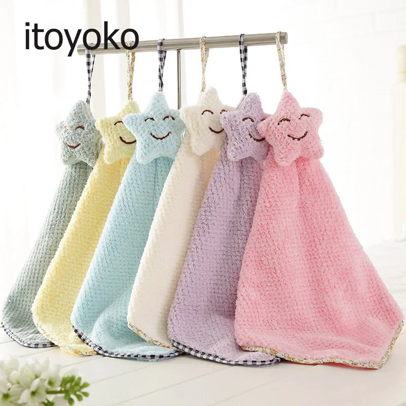 Itoyoko Mini Cute Detachable Hand Towel Absorbent Towels Star Shape