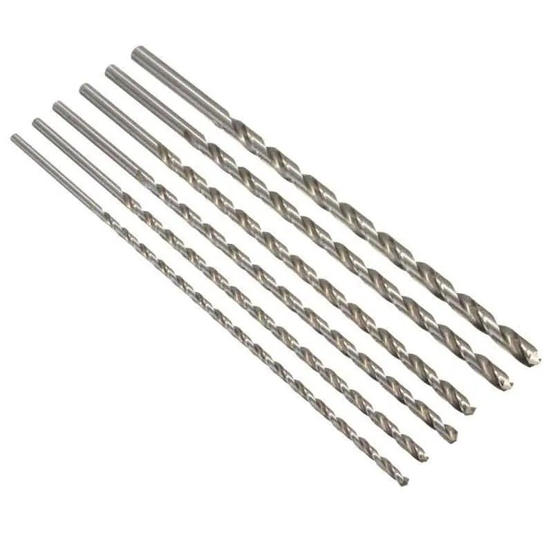 Silver Drill Bit 6-12mm Diameter Mayitr Extra Long HSS Straight Shank Auger Twist Drill Bit Set 350mm Length for Electric Drills