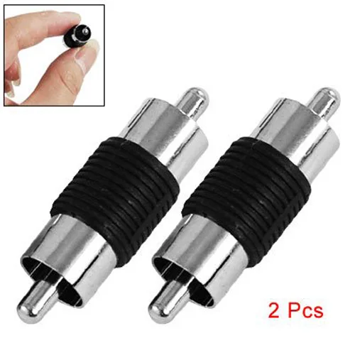 SODIAL R 2 Pieces RCA Male to Male RCA Coupler Connector Adapter