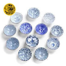 Голубая и белая фарфоровая керамическая чайная чашка 110 мл чайный набор кунг-фу фарфор японский стиль ручная роспись маленькая чайная чаша