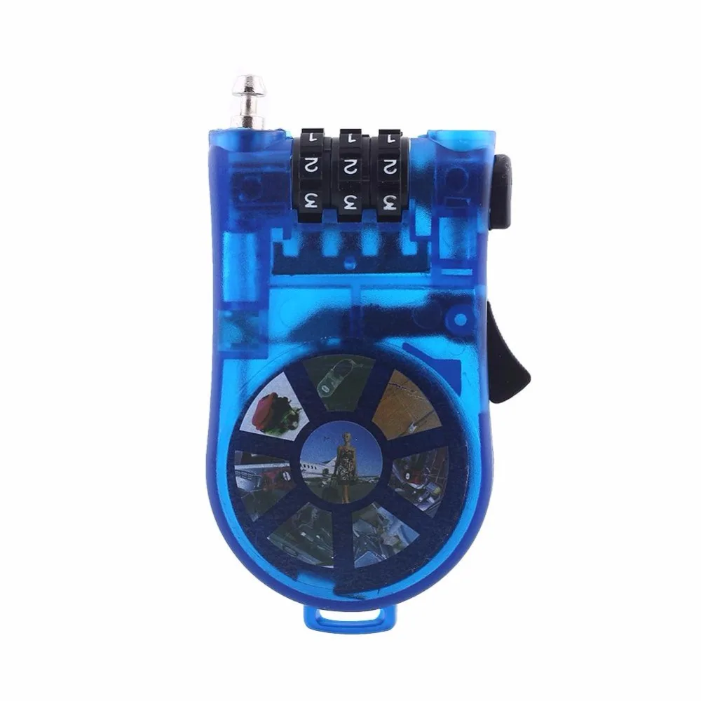 EYCI 3 Digit Bicycle Combination Cable Code Lock Retractable Bike