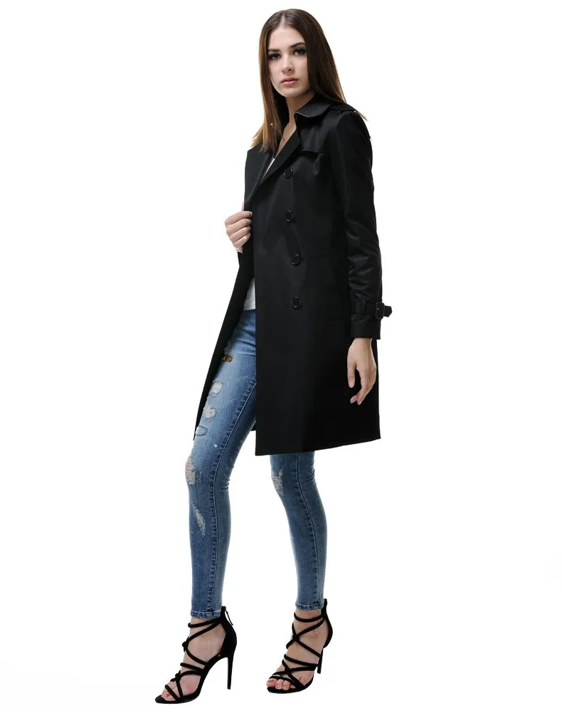 URSMART Ms. двубортное пальто осень художественный стиль хаки ветровка куртка женская