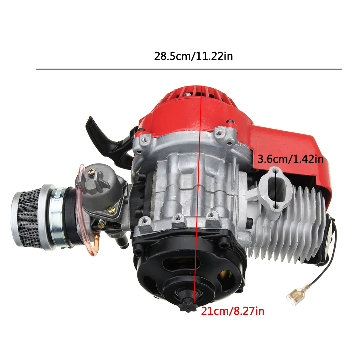 Motor de Motor completo de motociclo de 2 tiempos 49cc con carburador de filtro de aire para bicicleta Mini Dirt ATV Quad