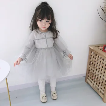 

2019 Spring Long Sleeve Girls Dress Baby Girl Clothes Flare Sleeve Bow Dress Wedding Pageant Formal Dresses Sundress Clothing