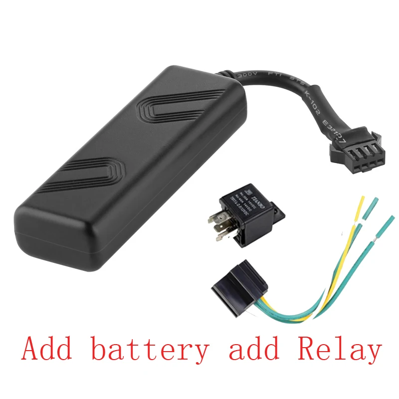 Мини gps трекер автомобиль gps трекер мотоцикл GSM в режиме реального времени удаленное отключение масла gps локатор датчик движения-сигнализация бесплатное приложение - Цвет: battery add Relay