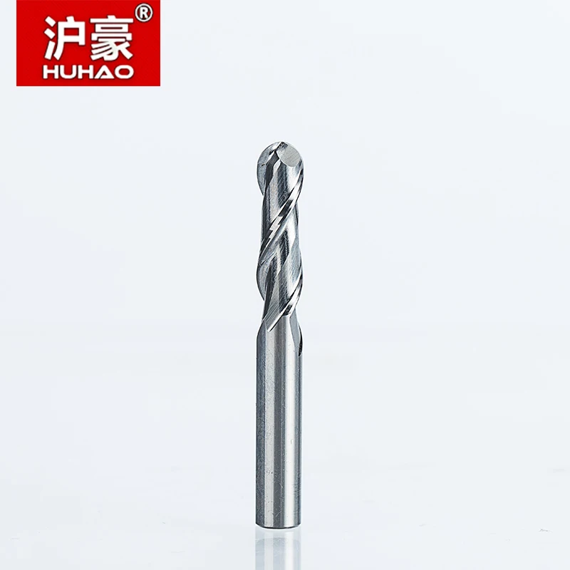 HUHAO 1pc 6mm 2 Flute Spiral Ball Nose End Mill CNC Router Bits For Wood Tungsten Carbide Milling route tool fresa CNC Tools