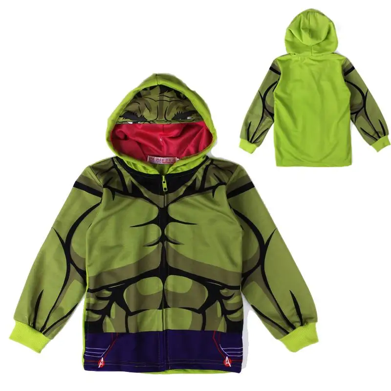 

causal boys anime hoodie sweatshirt cartoon green Hulk hooded coat for 2-6yrs boys children kids outerwear clothes