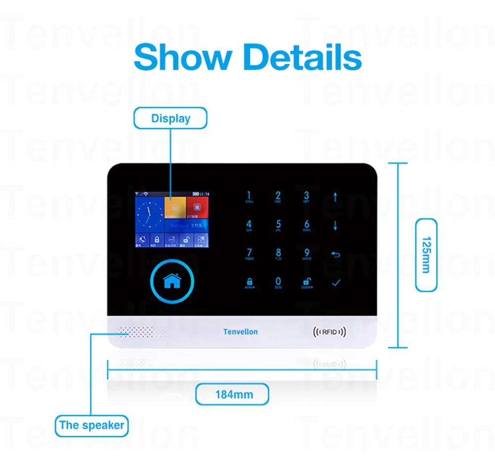 Tenvellon сигнализация wifi GSM сигнализация s безопасность дома смарт-комплекты беспроводной датчик движения сенсорная клавиатура приложение