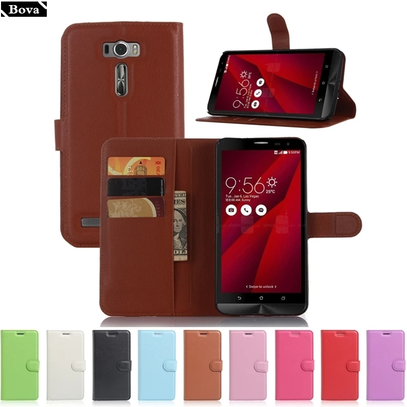 Кожаный чехол бумажник для ASUS Zenfone 2 Laser телефона с отделением карт ZE500KL ZE550KL ZE601KL|case