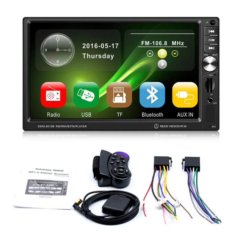 

2din 8010G Car Radio 7" Touch In Dash Auto audio Player MP5 Player Autoradio Bluetooth Handsfree Rear View Camera Remote Control