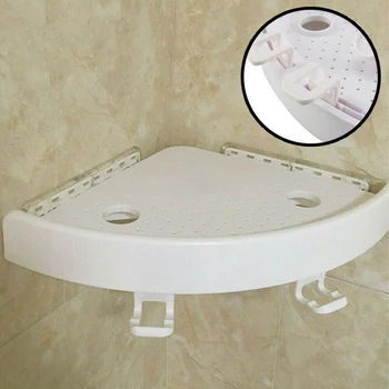 

3Pcs Bathroom Corner Storage Holder Shelves Punch- Corner Snap Up Shelf Great