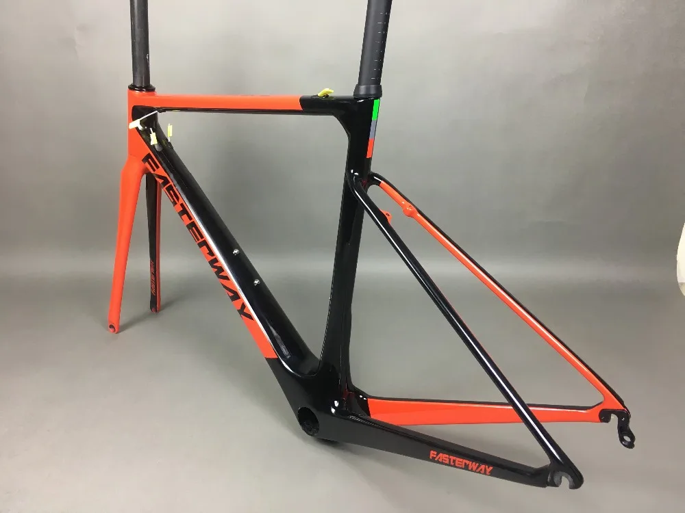 Clearance 2019 design super light FASTERWAY classic carbon road frameset D Brake carbon bike frame:Frameset+Seatpost+Fork+Clamp+Headset 43